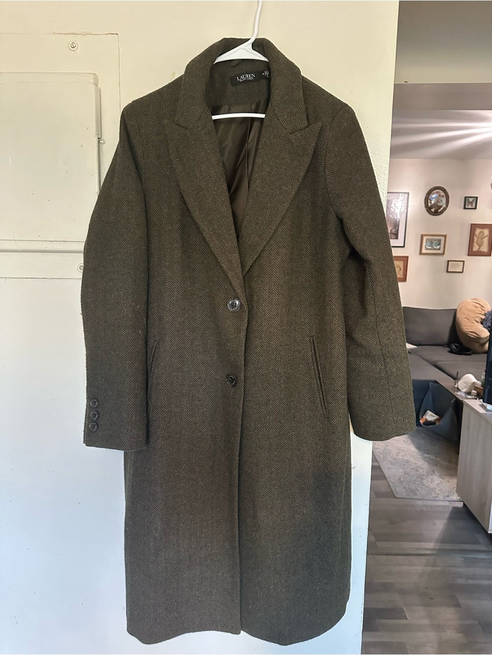 Lauren Ralph Lauren Wool-Blend Herringbone Coat